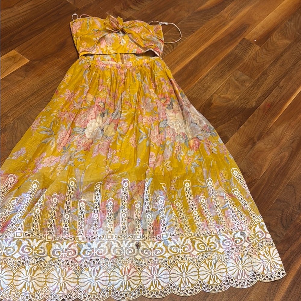 Zimmermann Yellow Sundress Spaghetti Strap Resort Wear